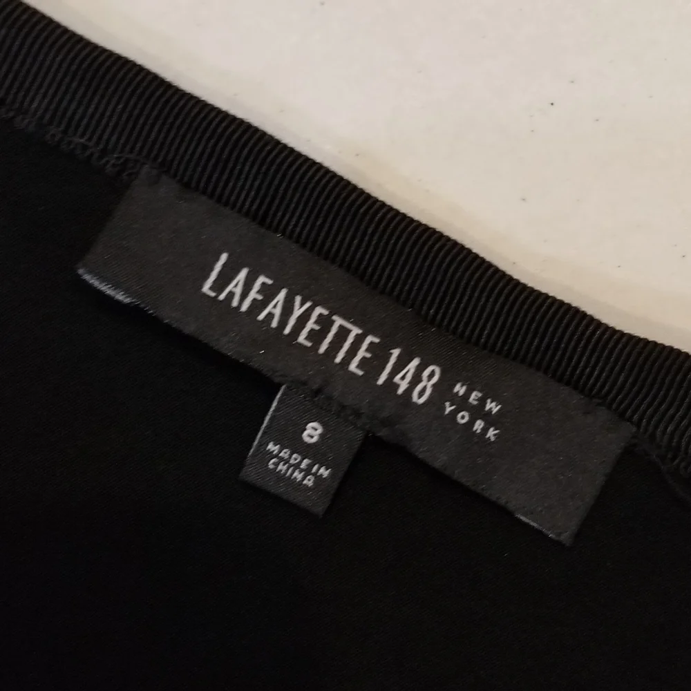 Lafayette 148 New York Over the Knee Black Lace Overlay Pencil Skirt Sz 8